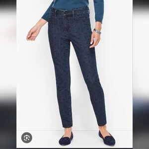 Talbots Dark Blue Skinny Jeans with Polka Dots